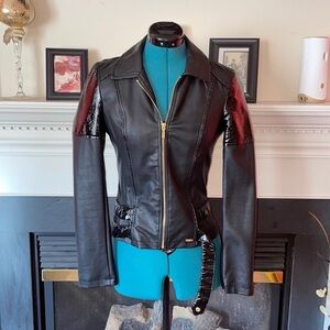 Bebe | Faux Leather & Patent Leather Motorcycle Jacket​